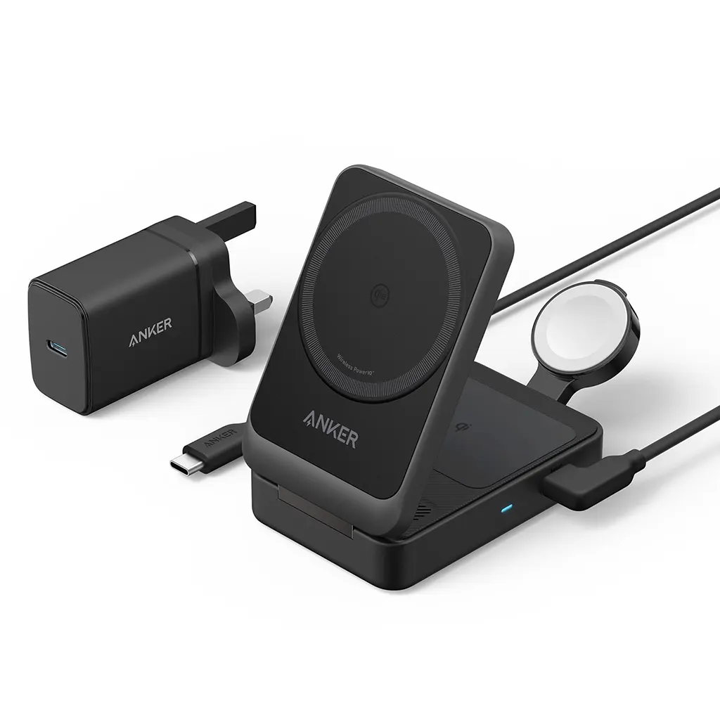 Anker MagGo 15W 3-in-1 Charging Station Qi2 Certified Wireless Charger B2557