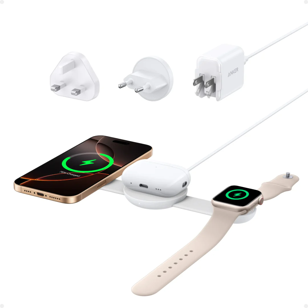 Stock promotionAnker MagGo 3 in 1 Wireless Charger Charging Pad Foldable - White | B25M8H21