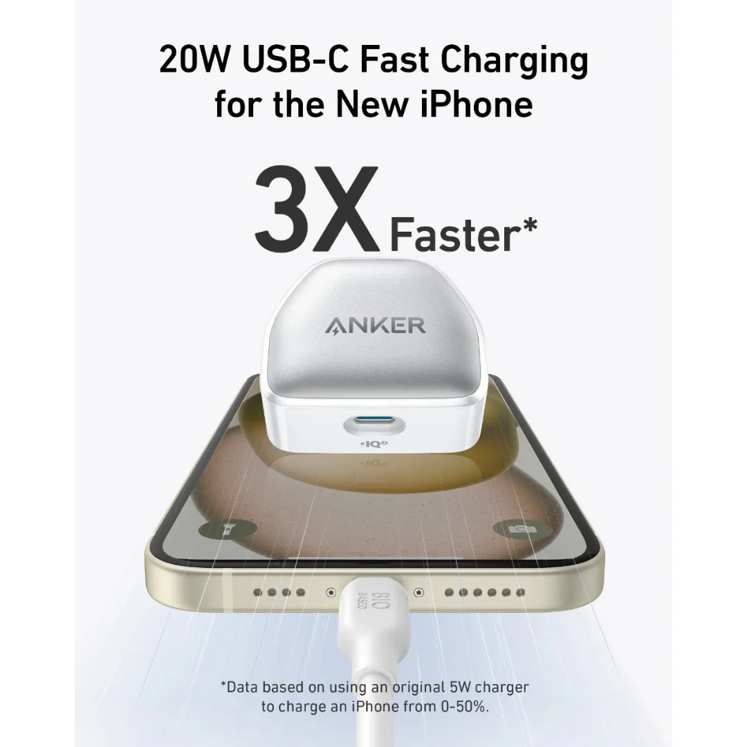 Stock promotionAnker 511 Wall Charger Plug USB C 20W - White | A2637V26