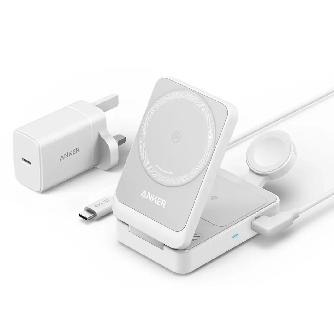 Stock promotionAnker MagGo Wireless Charging Station 15W Foldable 3 in 1- White | B2557222