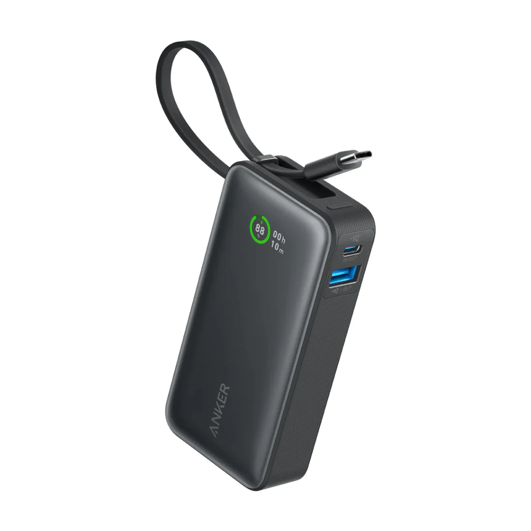 Stock promotionAnker Nano Power Bank 30W 10,000mah Built In USB C Cable - Black | A1259H11