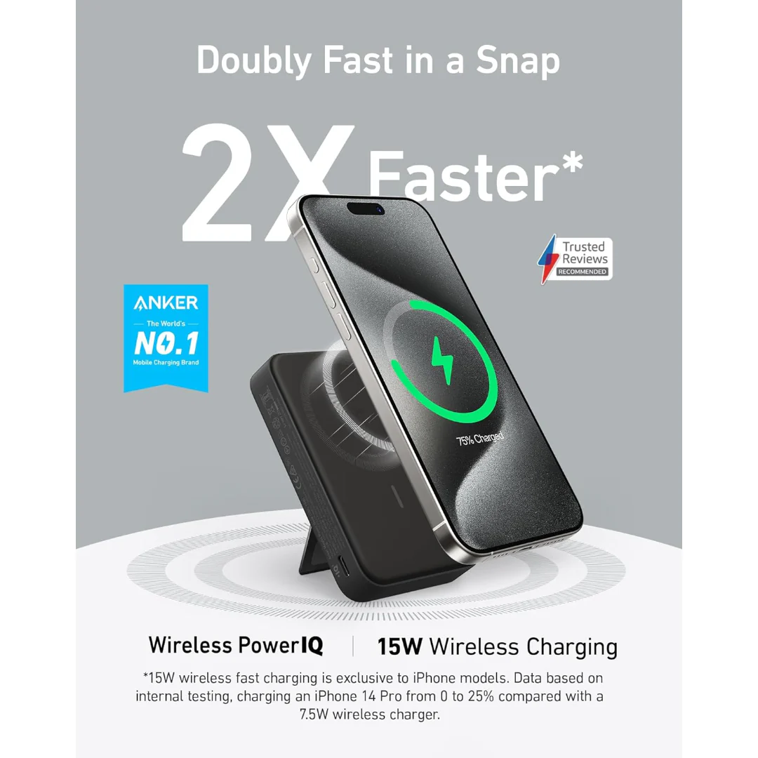 Stock promotionAnker MagGo 10,000mah Wireless Power Bank - Black | A1654G11