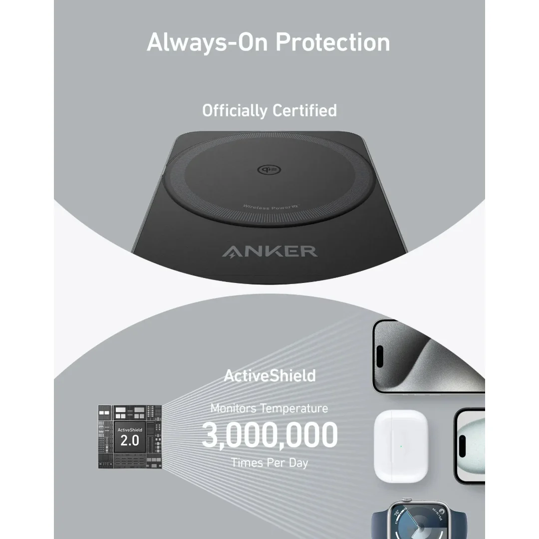Stock promotionAnker MagGo Wireless Charging Station 15W Foldable 3 in 1- Black | B2557212